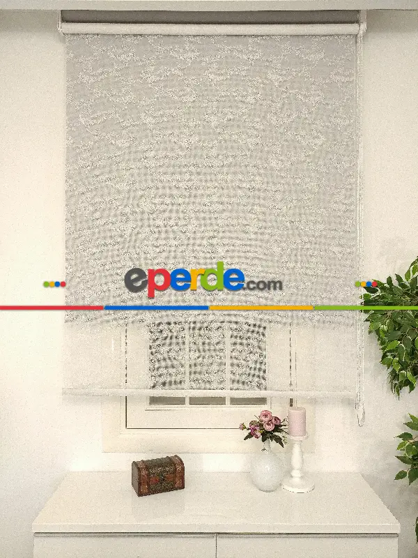 Çiftli Sistem Tül Stor Beyaz Örme Tül 2029- Beyaz