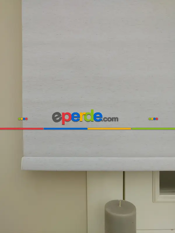 Stor Perde Keten Görünümlü Stor (pvc Kaplama) Kalın Dokulu- Krem Açık