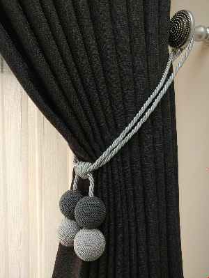 Keten Füme Antrasit Renk Düz Fon Perde ( )- Füme