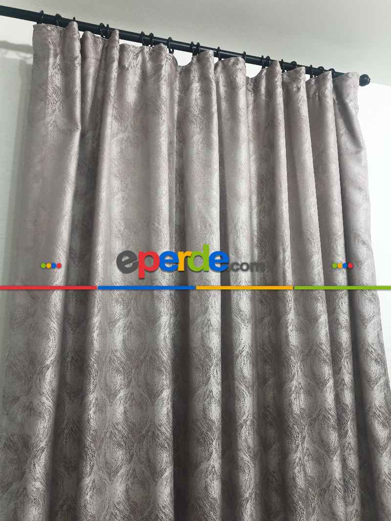 Geniş Enli Jakarlı Dokuma Salon Yatak Odası Lüks Perde