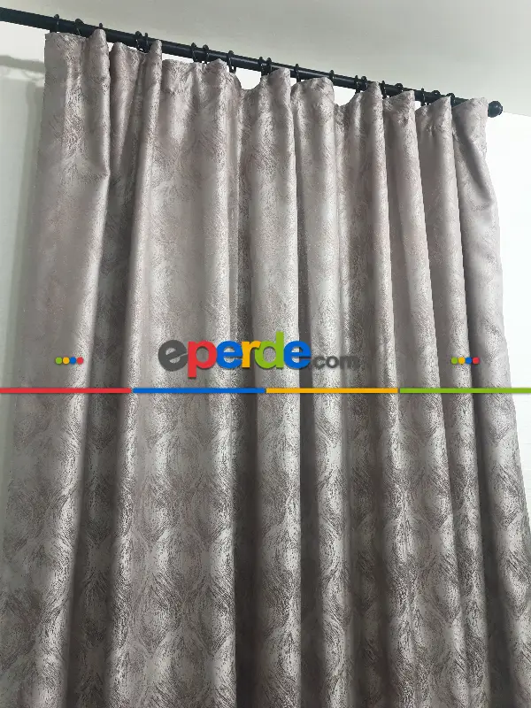 Yatak Odası - Geniş Enli Jakarlı Dokuma Salon Yatak Odası Lüks Perde