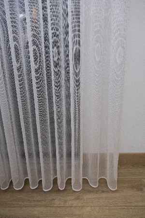 Hazır Ölçü Çizgili Düz Tül Perde - Sedef Simli Tül - Ütü İstemez - Kurşunlu Tül