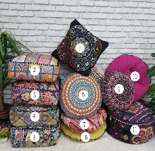 Etnik Boho Stil Minderler İçi Dolu- Çok Renkli