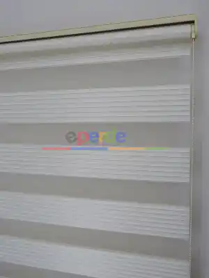 80x200 Hazır Ekru Dar Plise Zebra Perde-436- Krem Açık