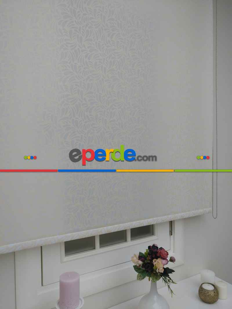 Oturma Odası - Altın Simli Desenli Stor- Beyaz-altın Simli- Çok Renkli 2