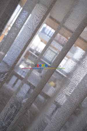 Fırsat Ürünü!! Hazır Ölçülü Keten İplik Efektli Sütlü Kahve Tül Perde