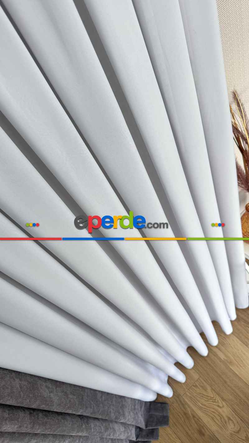 Açık Gri İpek Krep Düz Tül Perde, Premium Kalite Serisidir. Sılk Crepe - Grey