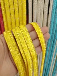 Sarı Rengi İp Perde İpek Duble Serisi- Sarı-gümüş