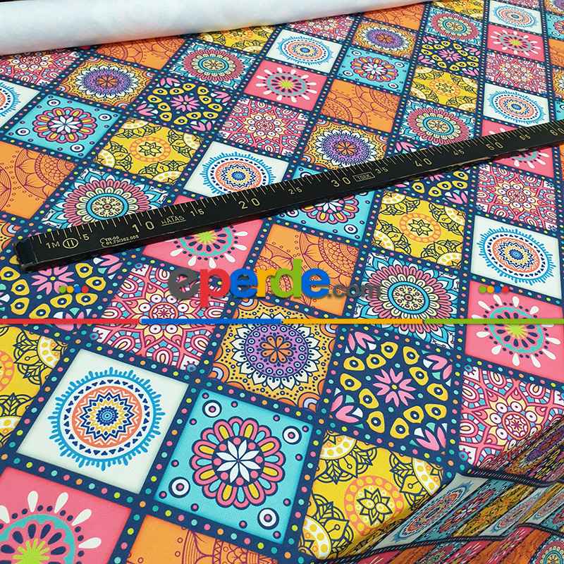 Mutfak Fon Perde Baskılı K489 E- Yeşil