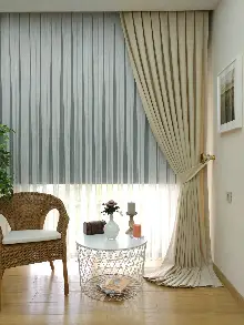 Yatak Odası - Açık Krem Rengi - Düz Keten Fon Perde (  Keten Fon Perde)- Taş Rengi