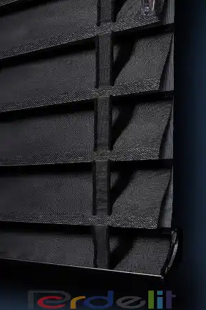 Perdelit Siyah 50mm Silüet Kumaş Jaluzi Perde