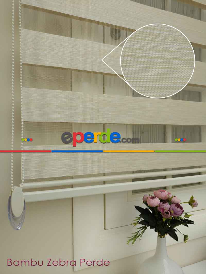 Mutfak Zebra Perde Düz Seri- Krem