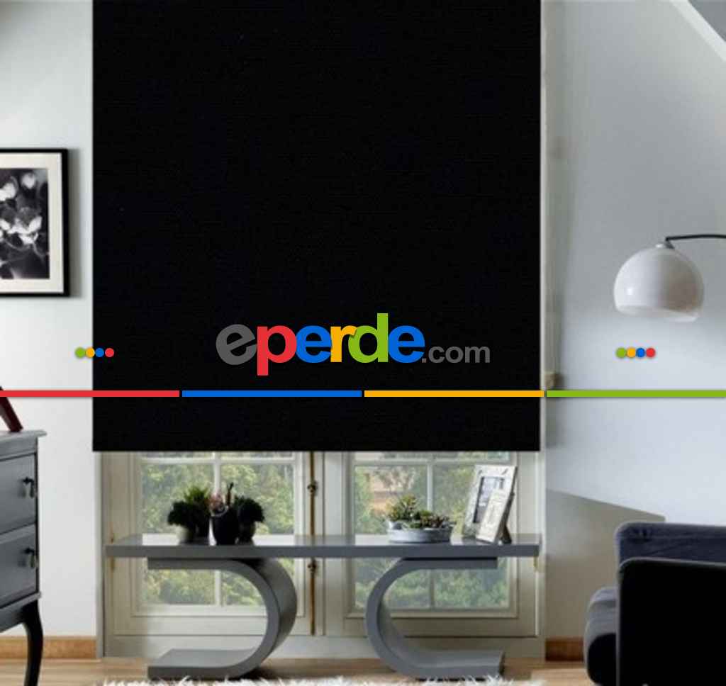 Düz Mat Blackout Işık Geçirmeyen Stor Perde Siyah 1.kalite- Siyah