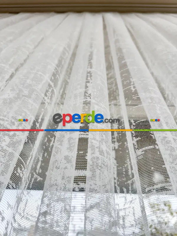 Desenli Fransız Dantel Örme Tül Perde, Desenli Ütü İstemeyen Tül