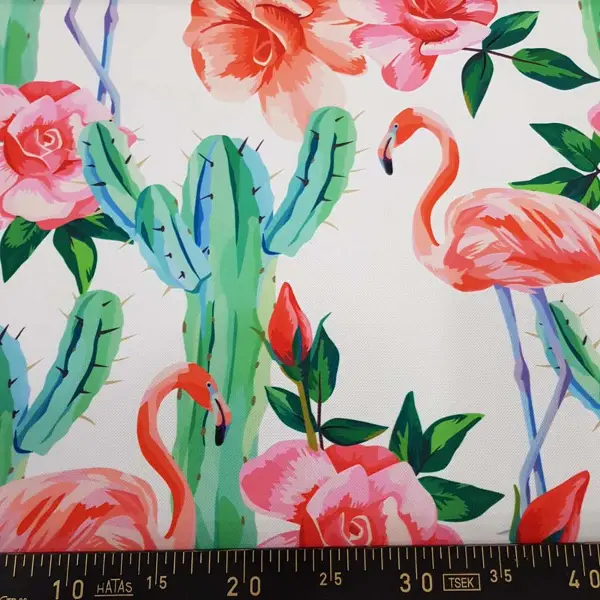 Tropikal Desenli Fon Perde Evm321 -t - Kumaşı Kalındır Duck Bezi Değildir.- Yeşil-Beyaz-Pembe-Çok Renkli