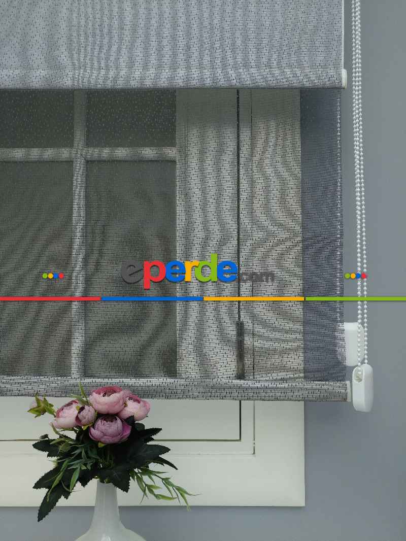 Mutfak - Çiftli Sistem Dantel Stor- Siyah