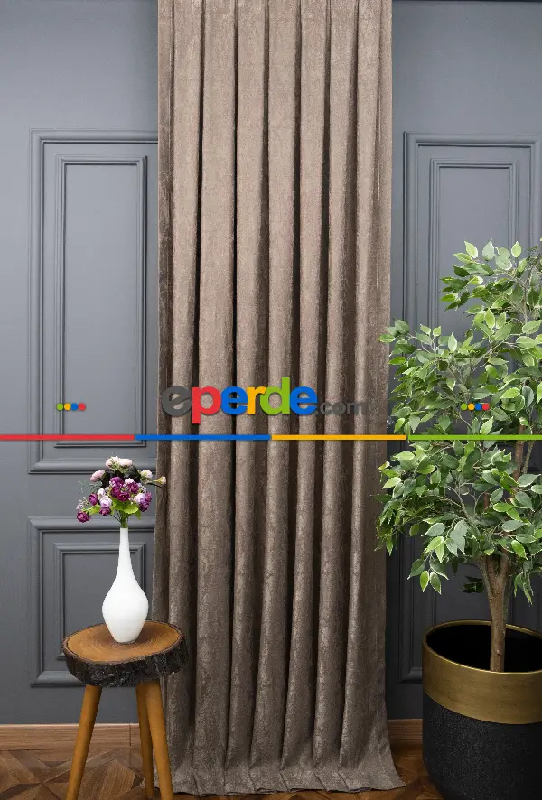 Düzrenk Kadifemsi Fon Perde En 150 Cm