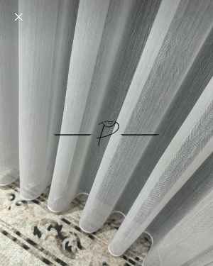 Brillant Balık Sırtı Düz Kurşunlu Tül Perde