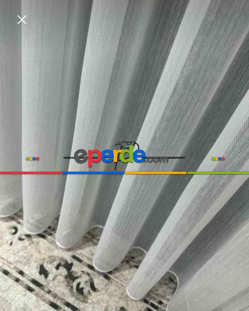 Brillant Balık Sırtı Düz Kurşunlu Tül Perde