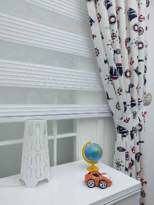 Fon Perde Denizci - Çapalı Fon Perde ( Kalın Pamuklu Kumaş )- Lacivert-mavi-kırmızı