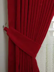 Koyu Kırmızı - Düz Fon Perde ( Dökümlü Fon Perde)- Kırmızı Koyu