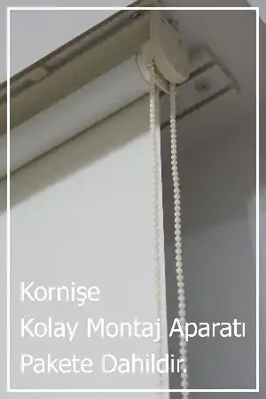 Beyaz Ve Ekru Karartma Blackout Stor Perde- Beyaz-ekru