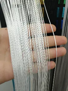 #üreticifirma İp Perde - Beyaz Renk İnce Zincir Serisi İp Perde (beyaz, Krem, Gri, Kırmızı, Bordo, Siyah, Mavi, Pembe, Sarı)- Beyaz