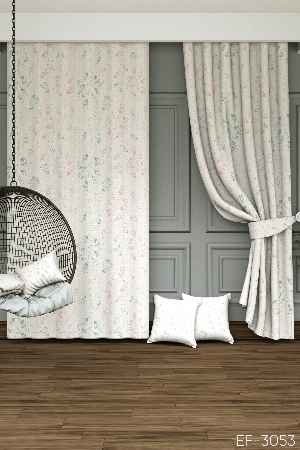 Soft Kuru Çiçekler Baskılı Fon Perde