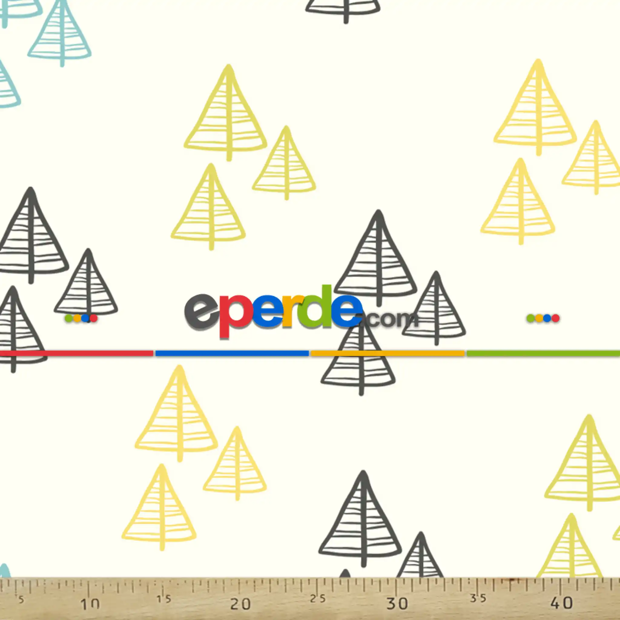 Popart Desenli Fon Perde Evm353-1 Kumaşı Kalındır Duck Bezi Değildir- Mavi-Sarı-Beyaz