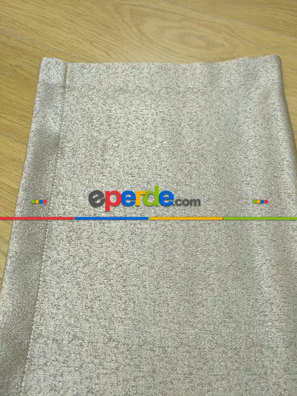 Salon Perdesi - Sütlü Kahve Haşıllı Yüksek Gramajlı Desenli Jakar Fon Perde- Sütlü Kahve