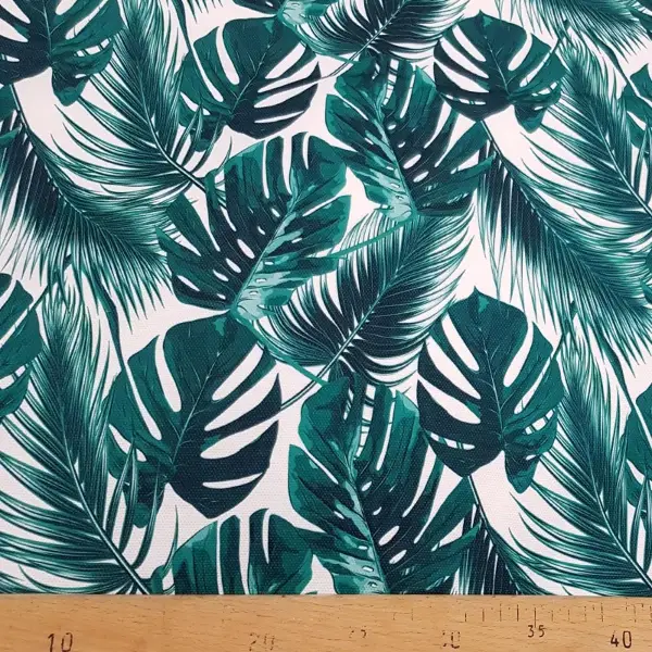 Tropikal Desenli Fon Perde Evm336 -t - Kumaşı Kalındır Duck Bezi Değildir.- Yeşil-Beyaz-Çok Renkli