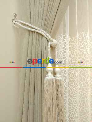 Bej Rengi - Düz Fon Perde ( Dökümlü Fon Perde)- Bej