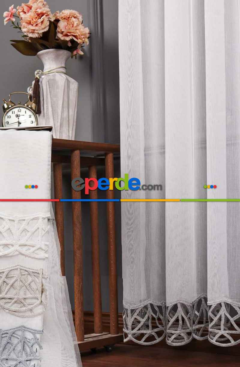 Modern Tarz Tasarım Comely Desen Tül Ütü İstemez