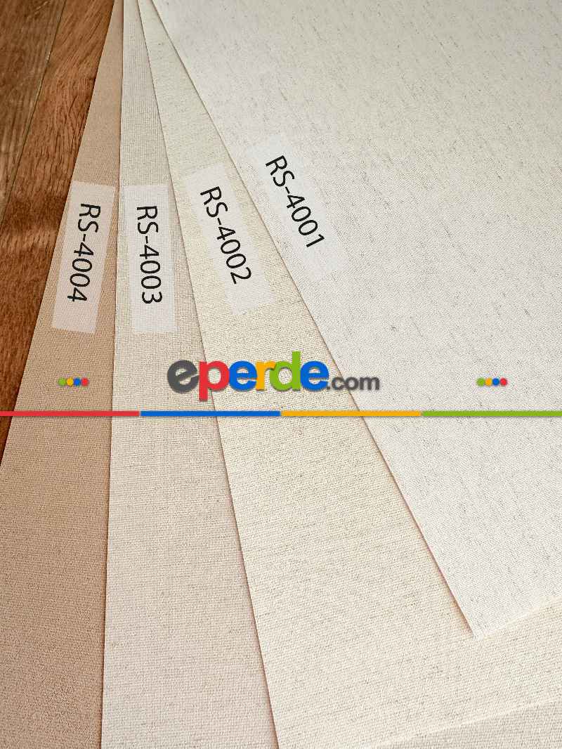 Salon Ekru Keten Stor Perde, Standart Metal Kasalı Yüksek Kalite Kornişe Kolay Montaj Seçenekli