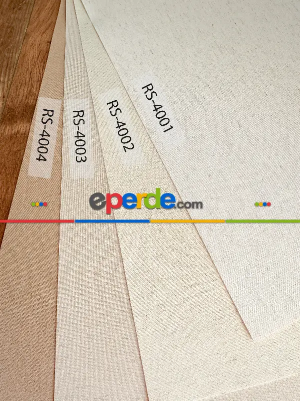 Salon Ekru Keten Stor Perde, Standart Metal Kasalı Yüksek Kalite Kornişe Kolay Montaj Seçenekli