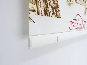 İstanbul Desen Stor Perde- Kahverengi-Gül Kahve-Krem Açık