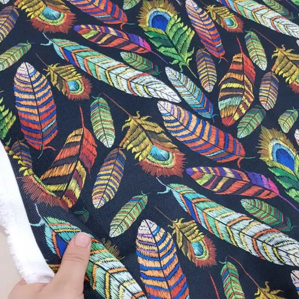 Tüy Desenli Fon Perde Evm316 -t - Kumaşı Kalındır Duck Bezi Değildir.- Siyah-Yeşil-Mavi-Kırmızı-Çok Renkli