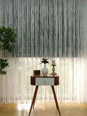 Mutfak Tül Perde Spor Desen - Ütü İstemez- Ekru