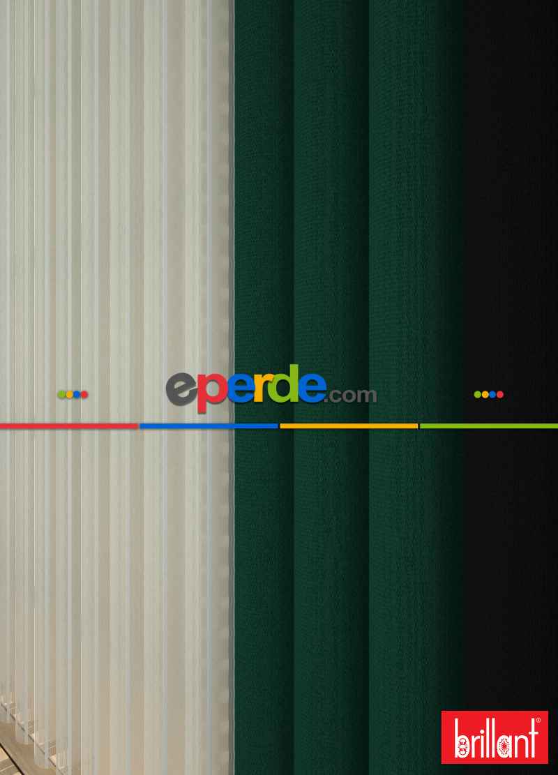 Brillant Akıllı Tül Siyah-yeşil Perde Tül Dikey Zebra Perde Düz 1. Kalite