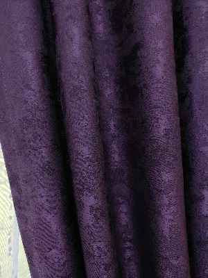 Patinedesenli Mor - Katyonik Jakar Fon Perde- Mor