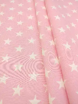 Yıldız Desenli Fon Perde ( Leke Tutmaz )- Pembe Açık