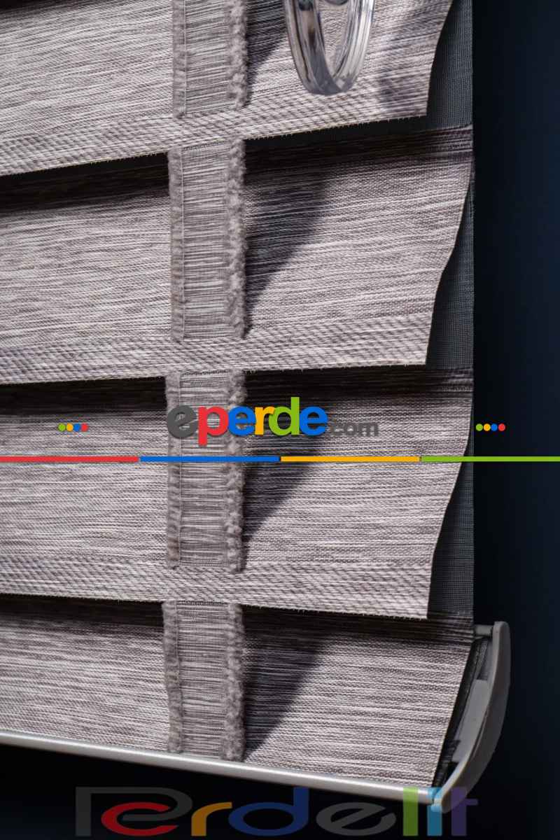 Perdelit Gri 50mm Silüet Kumaş Jaluzi Perde