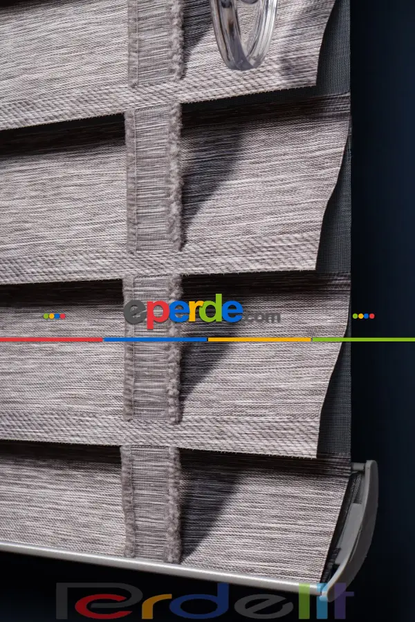 Perdelit Gri 50mm Silüet Kumaş Jaluzi Perde