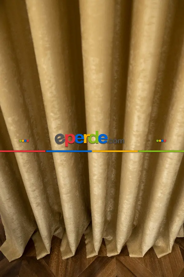 Salon - Soft Fon Perde Hardal Rengi Dökümlü En - Hardal