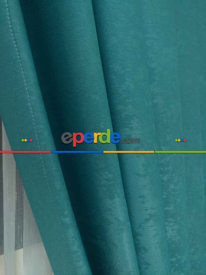 Soft Su Yeşili Fon Perde Geniş En (285)- Su Yeşili