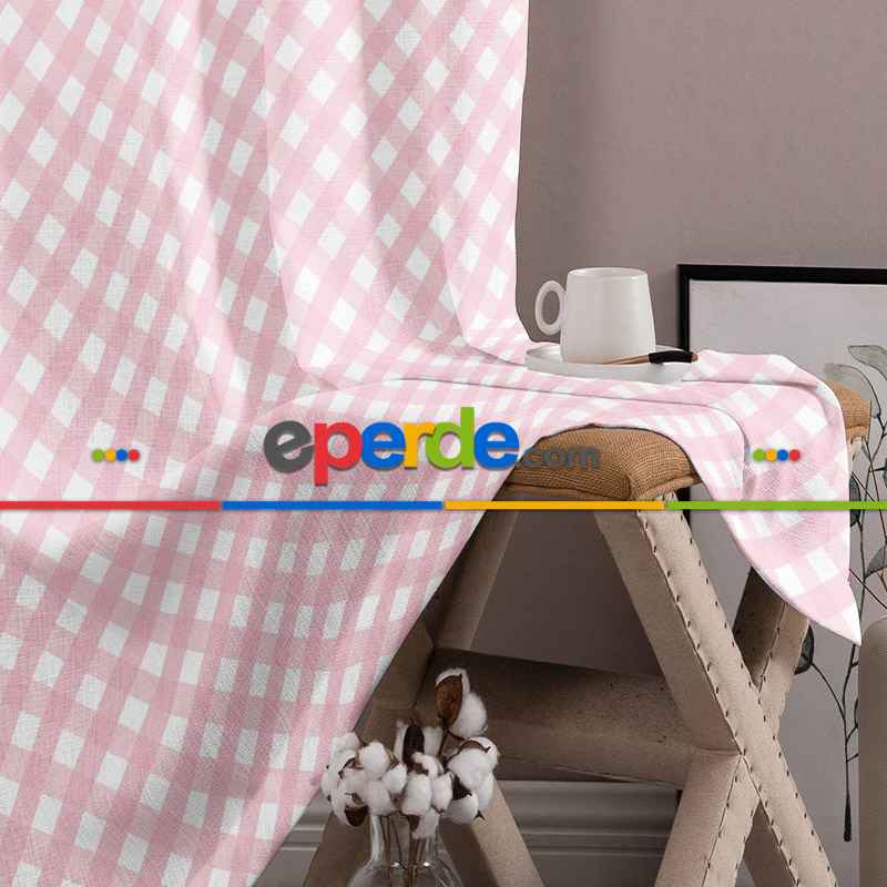 Çocuk Fon Perde Evim1616-11 Kumaşı Kalındır Duck Bezi Değildir- Mavi-beyaz