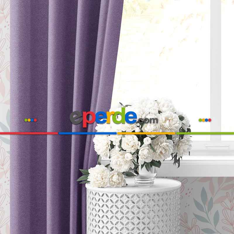 Blackout Karartma Tek Kanat Fon Perde Lila