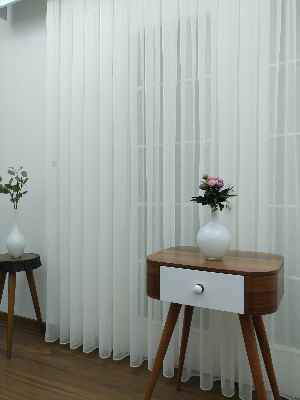 Mutfak Tül Perde - Mutfak Perdesi- Ekru