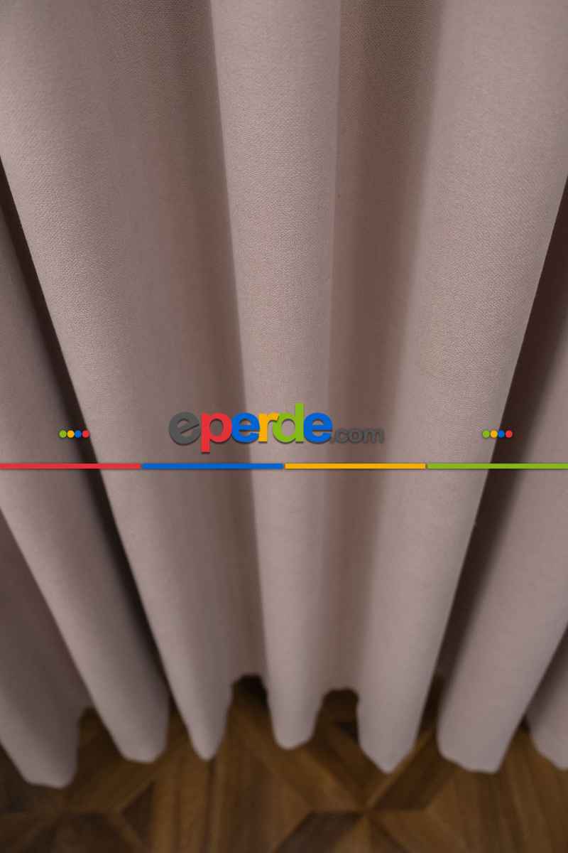 Pudra Pembesi Düz Fon Perde Dökümlü Fon Perde