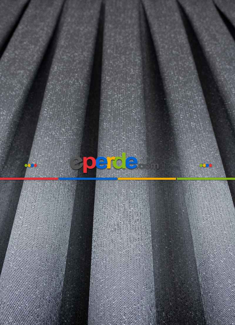 Antrasit Bejli Jakar Etek Pano Dökümlü Gramajlı Uygun Fiat Fon Perde (180)- Antrasit Bej